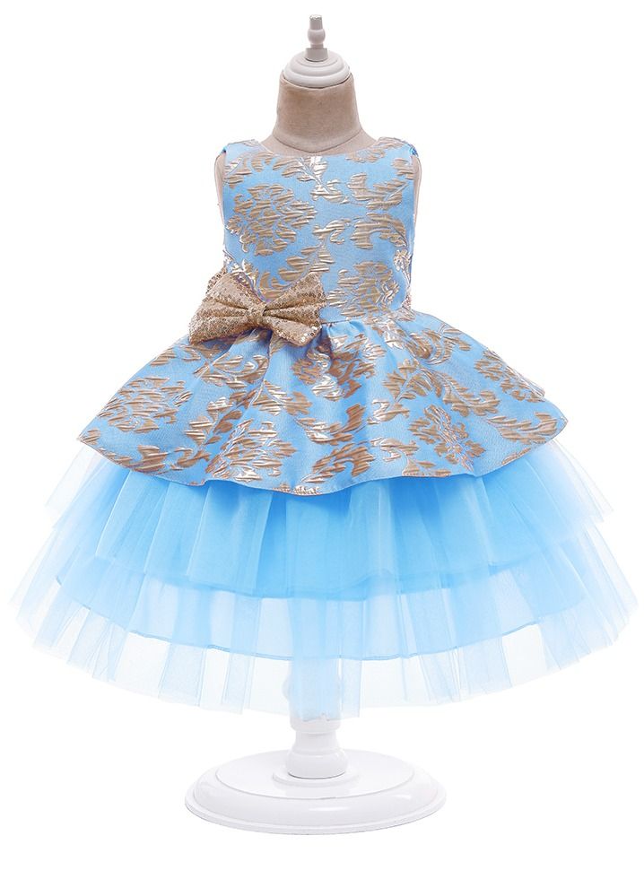 New clashing color lady dress princess dress lace lace blue