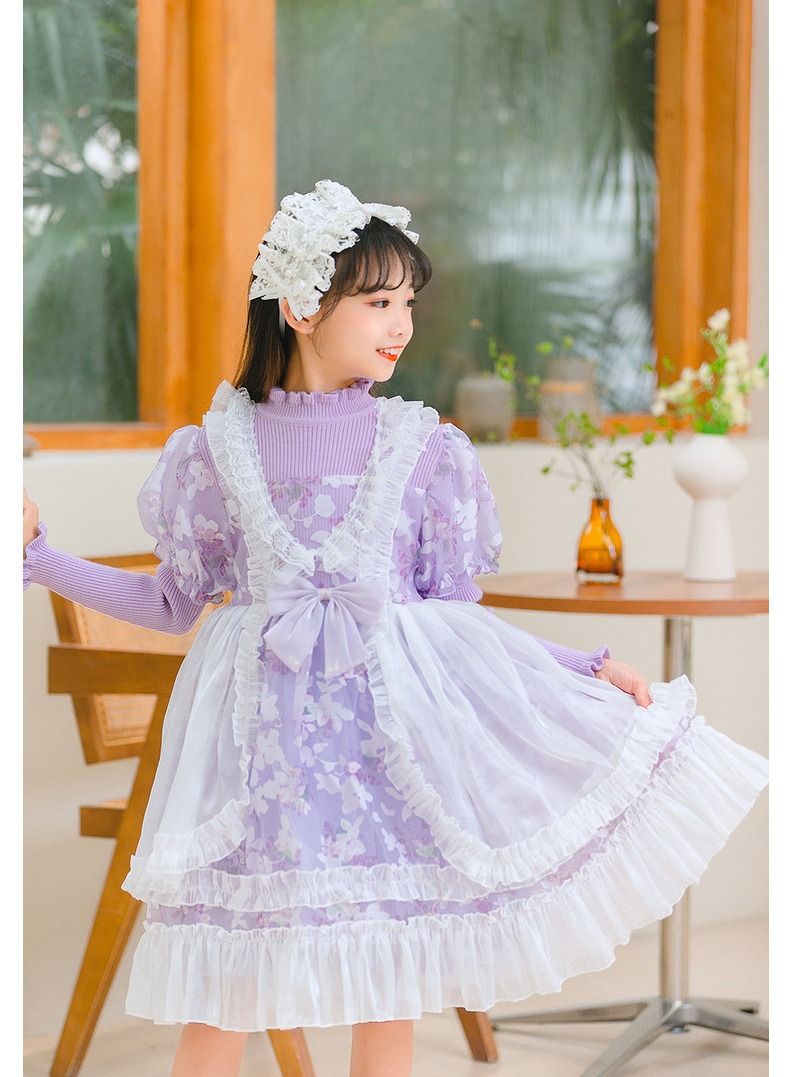 Fashionable Cute Girls Dresses Purple