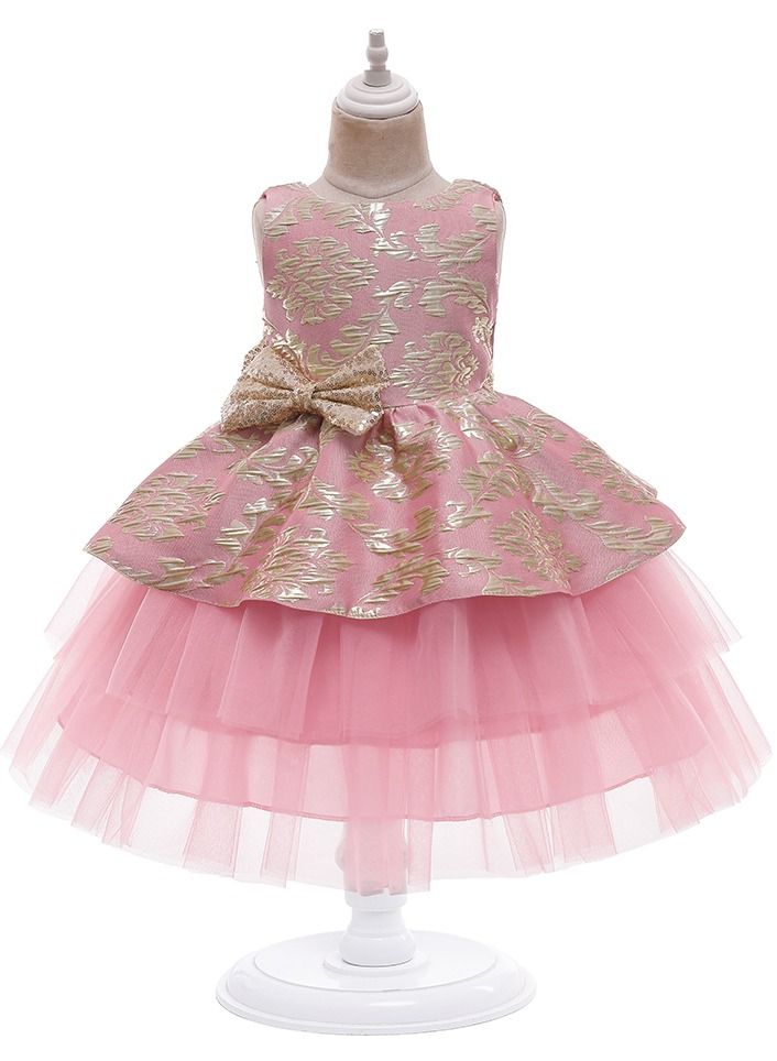 Princess dress lace lace bean paste pink