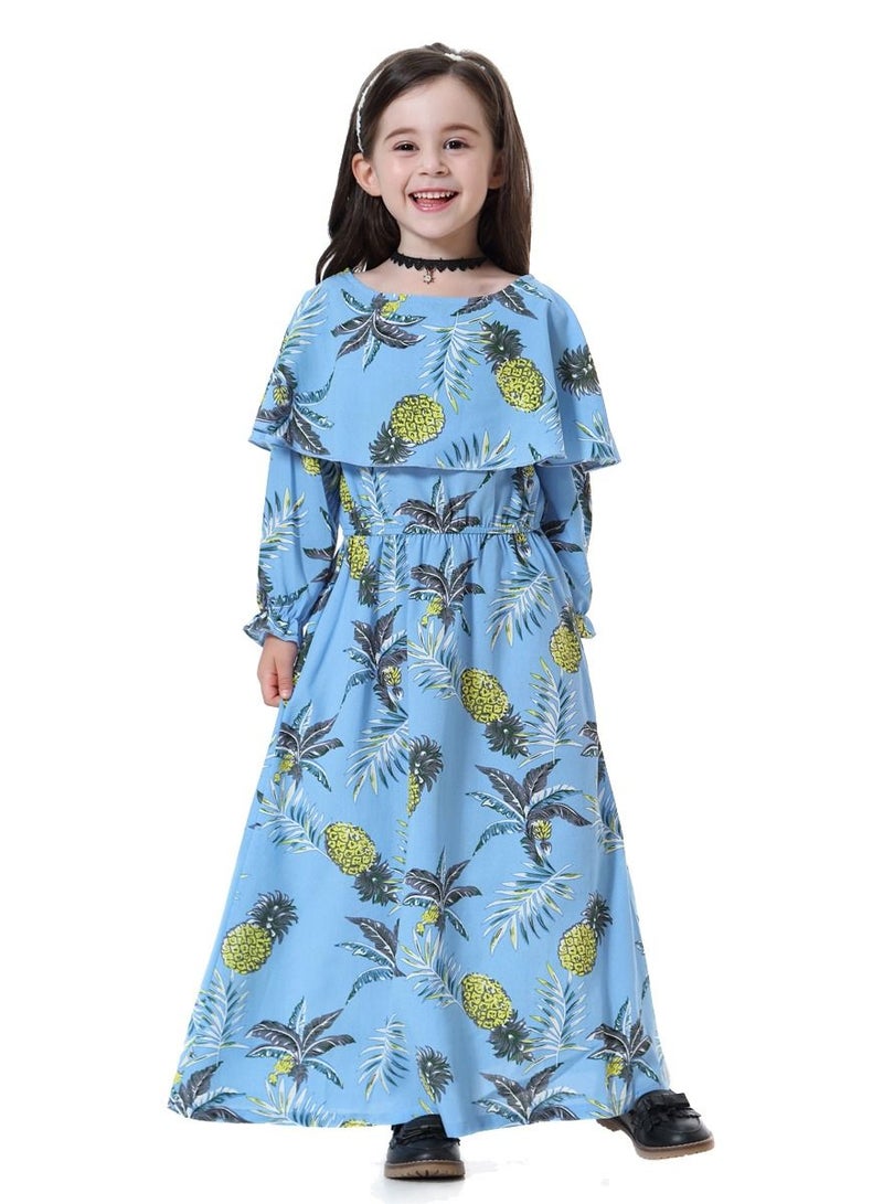 girl long dress long sleeve sky blue