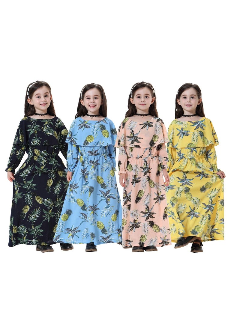 girl long dress long sleeve sky blue