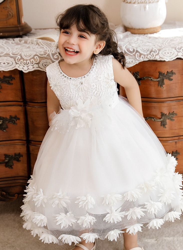 Sequins Flower Mesh Dress