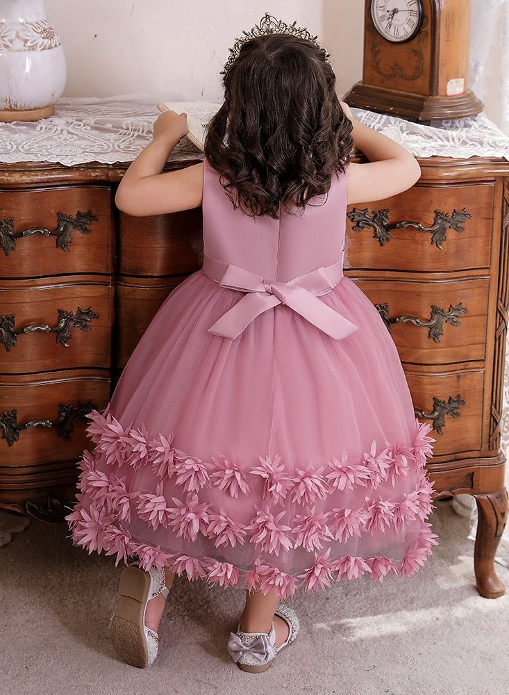 Sequins Flower Mesh Dress