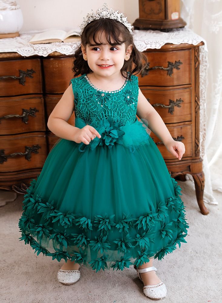 Sequins Flower Mesh Dress
