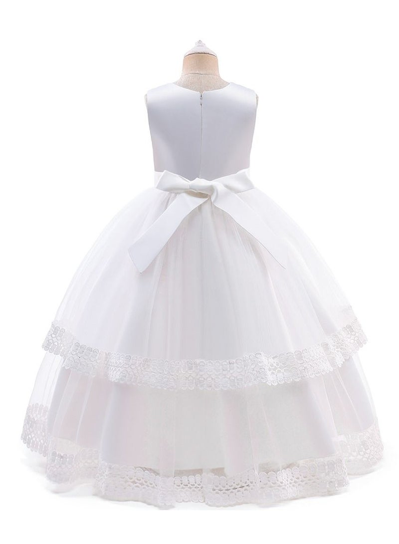 Round Neck Sleeveless Dress White