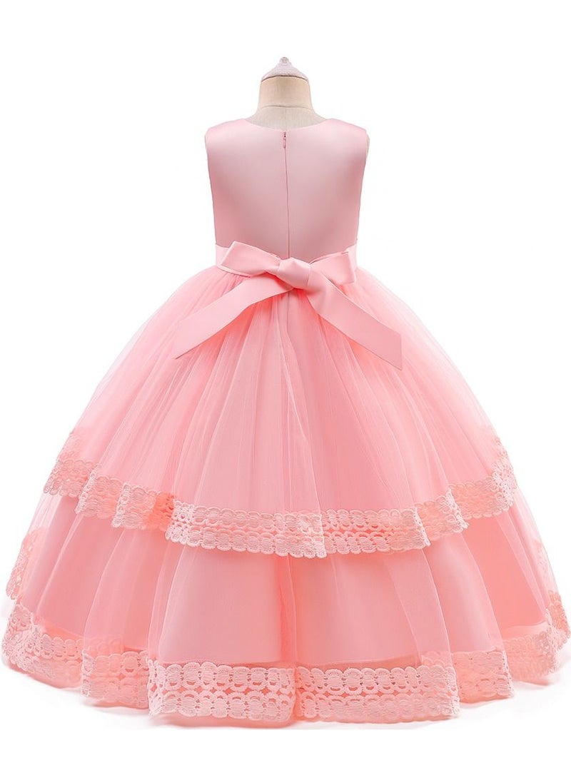 Round Neck Sleeveless Dress Pink