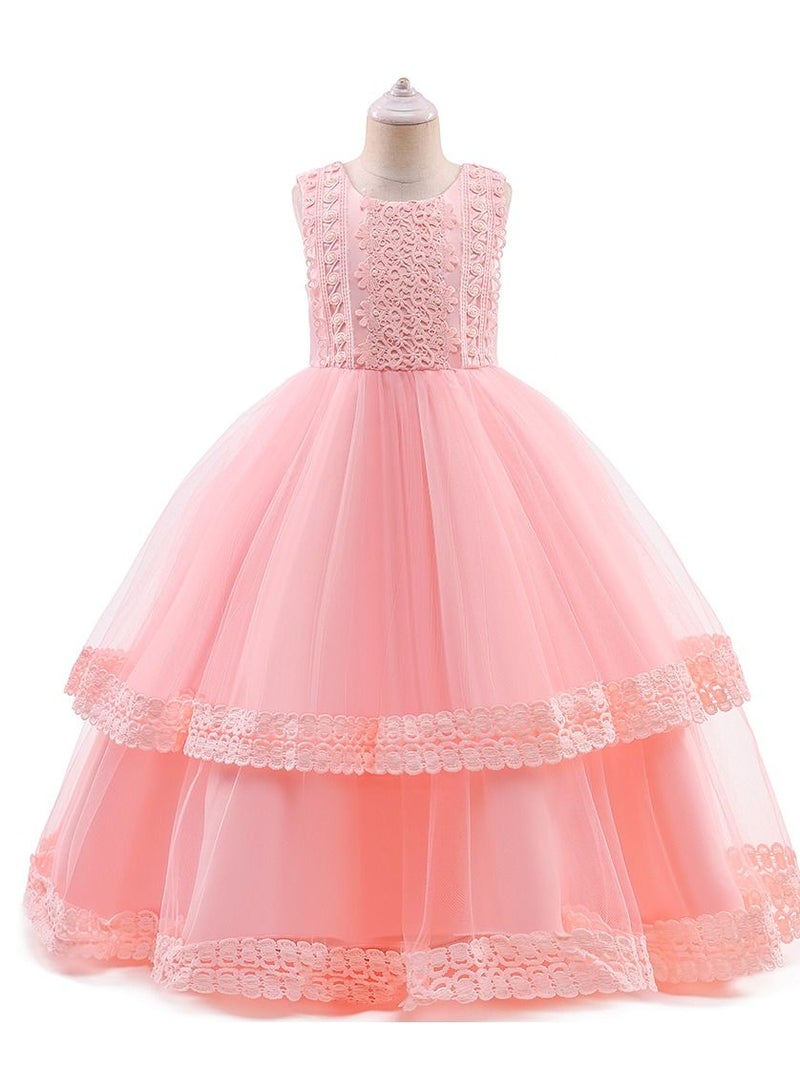 Round Neck Sleeveless Dress Pink