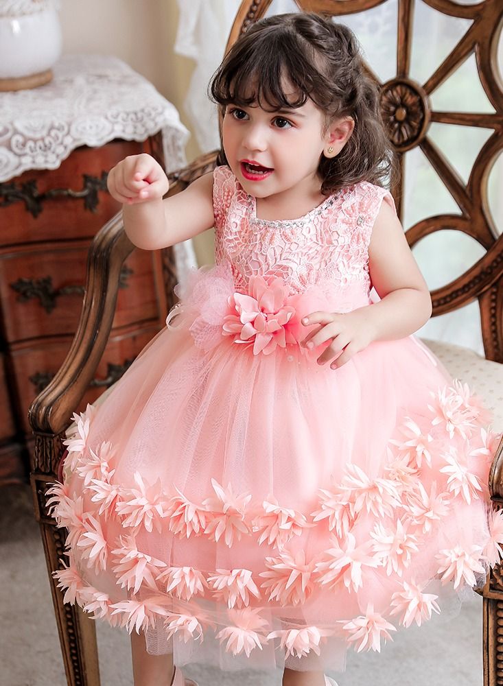 Sequins Flower Mesh Dress