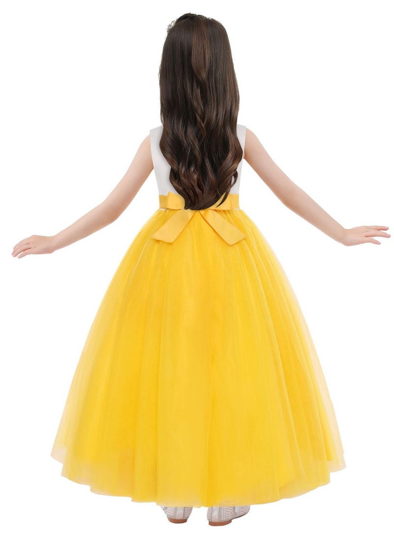 Fashion Girls Princess Dress Yellow