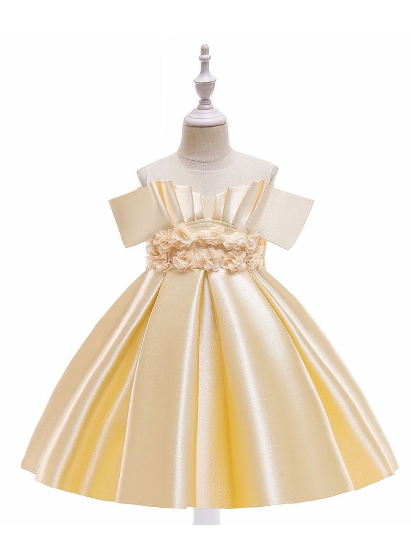 Stylish Fairy Flower Dress Champagne