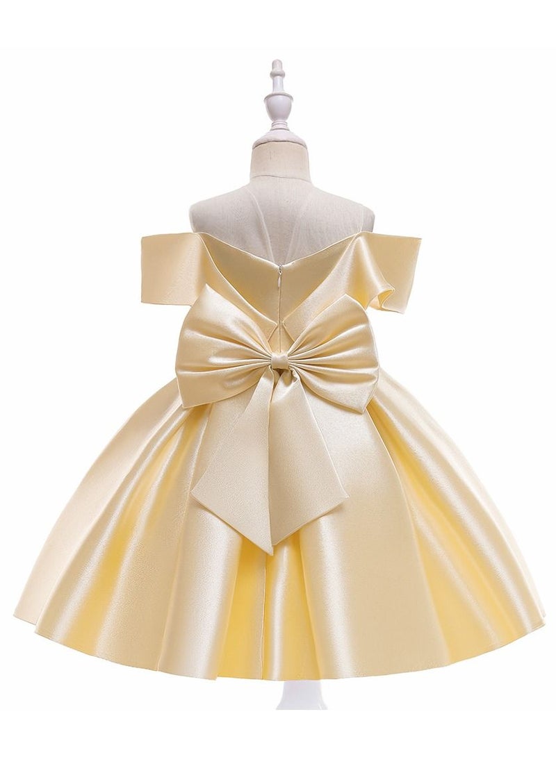 Stylish Fairy Flower Dress Champagne