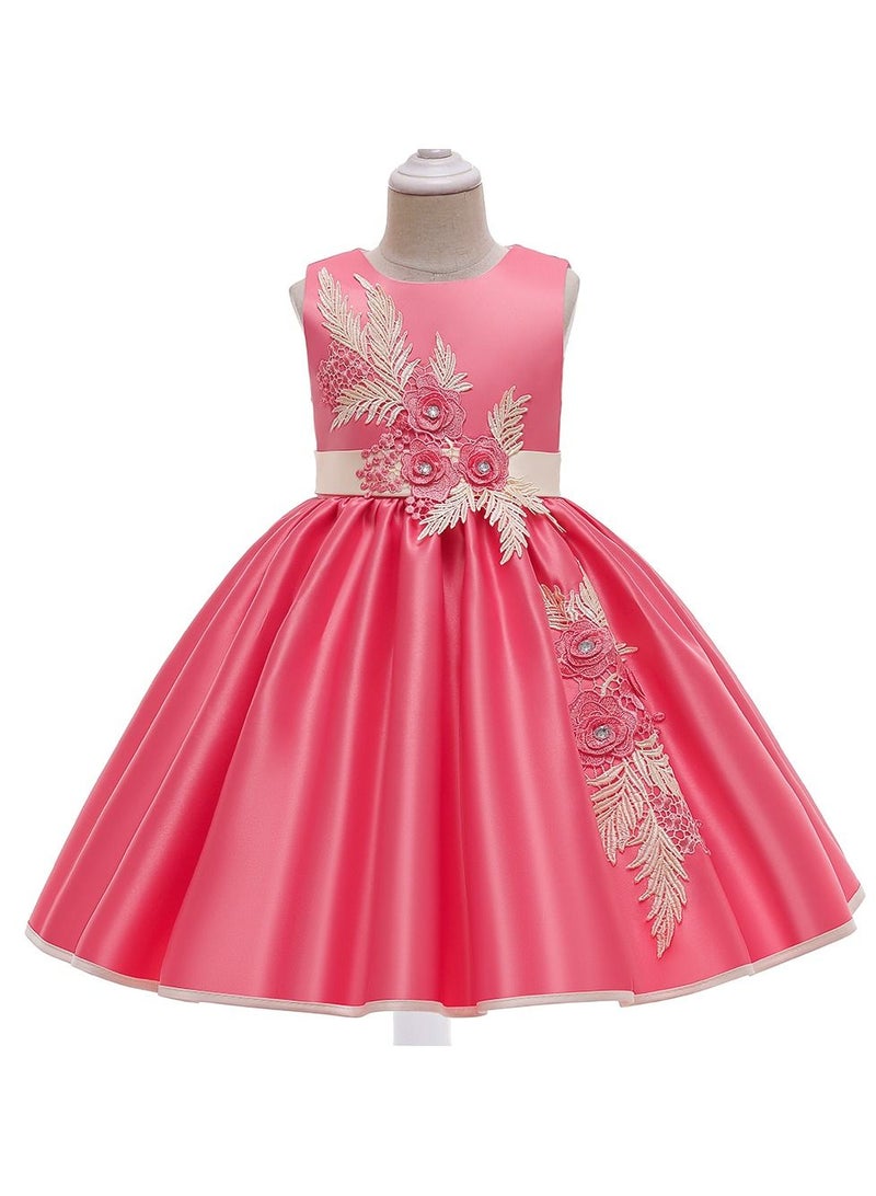 Princess Flower Sleeveless Maxi Dress Red