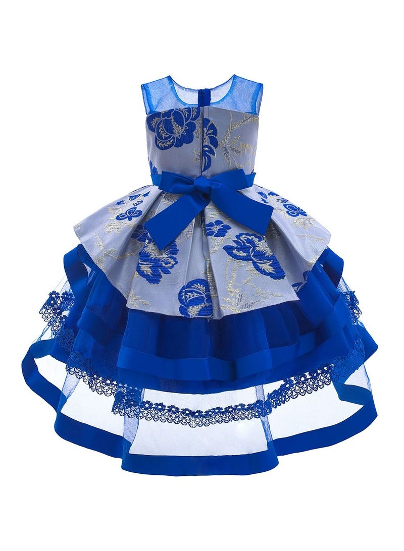 Stylish Fairy Flower Dress Blue