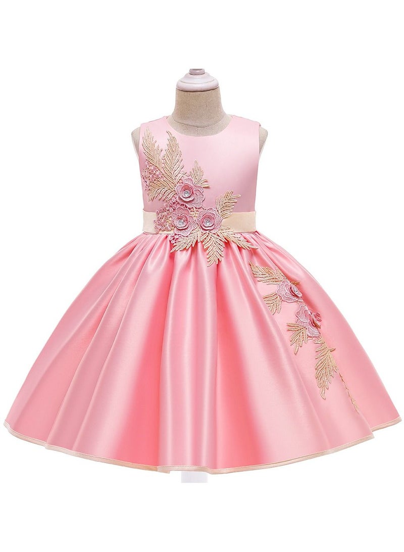 Princess Flower Sleeveless Maxi Dress Skin Pink