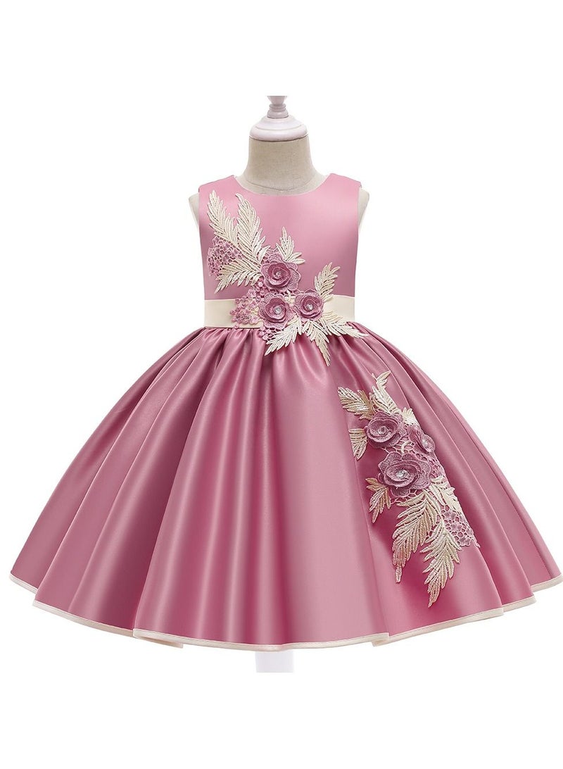 Princess Flower Sleeveless Maxi Dress Pink
