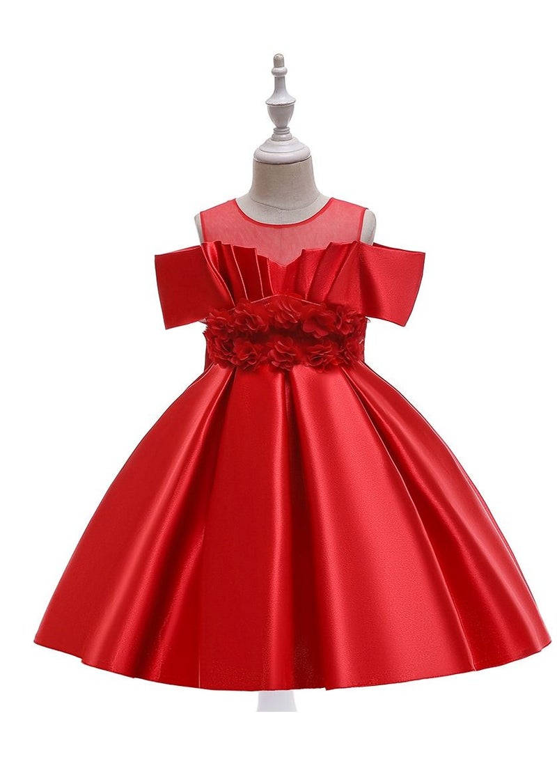 Stylish Fairy Flower Dress Red