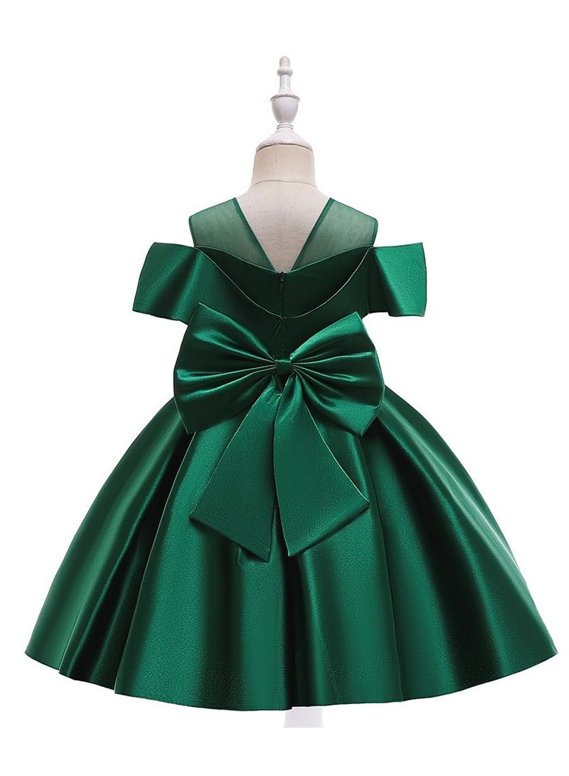 Stylish Fairy Flower Dress Dark Green
