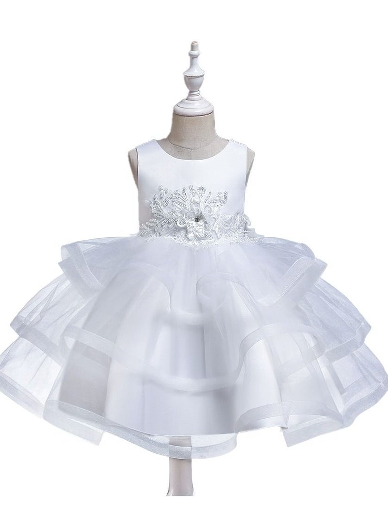 Stylish Fairy Flower Dress White