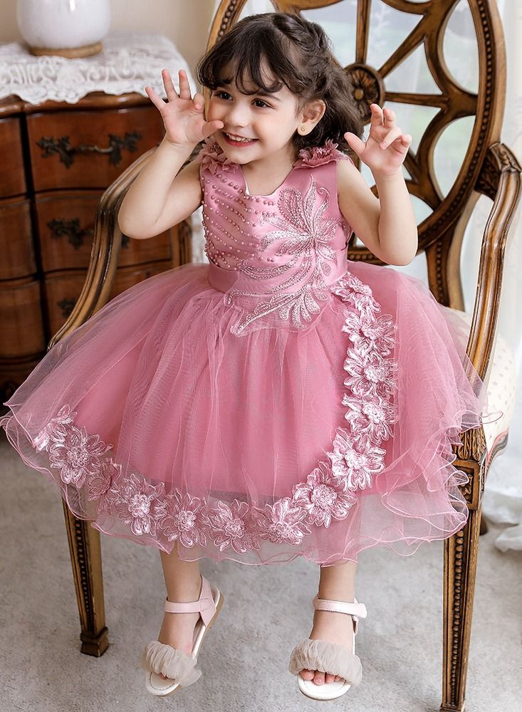 Fashionable Cute Girls Dresses Pink