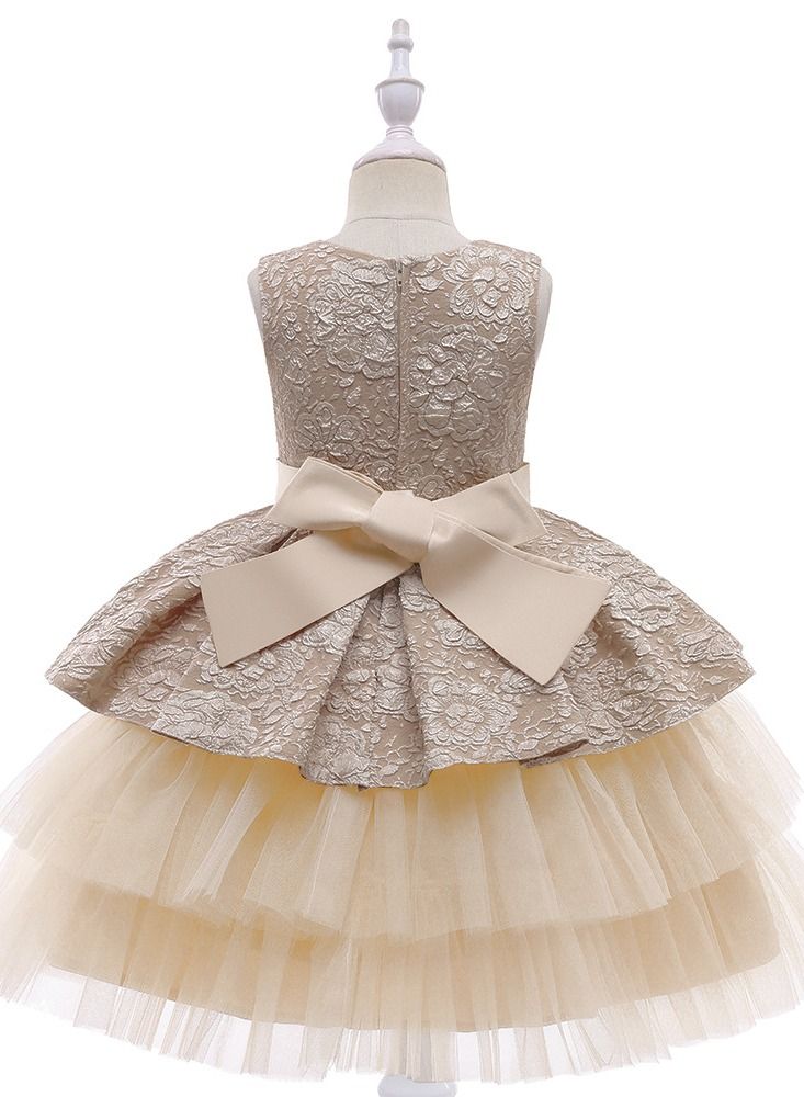 Fashionable Cute Girls Dresses Gold
