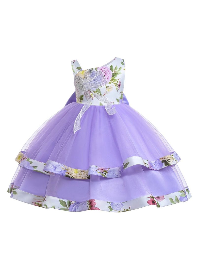 Sequins Flower Mesh Dress