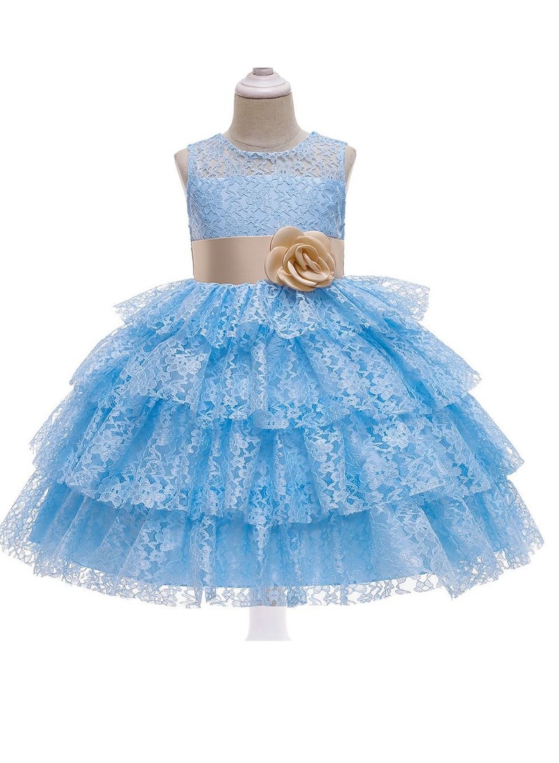 Fashionable Cute Girls Dresses Blue