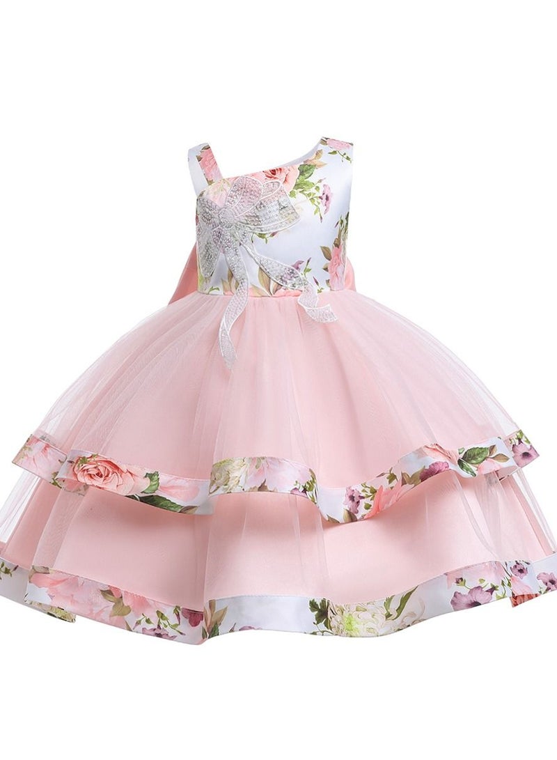 Sequins Flower Mesh Dress