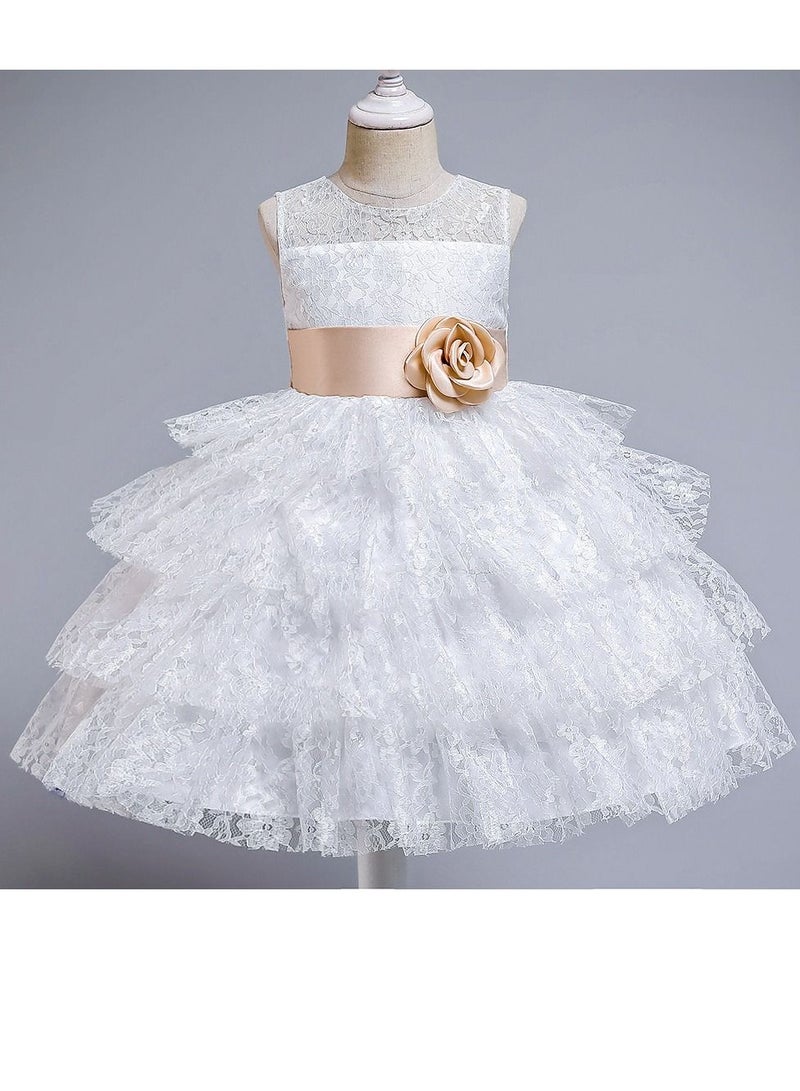 Fashionable Cute Girls Dresses White