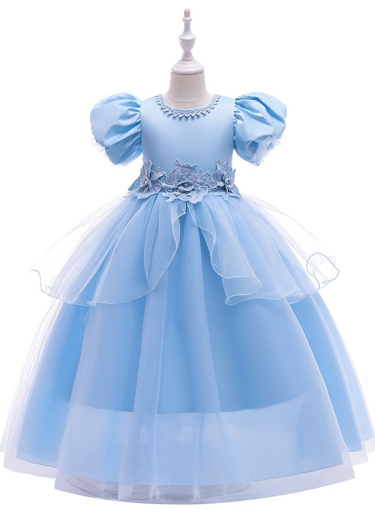 Fashionable Cute Girls Dresses Blue