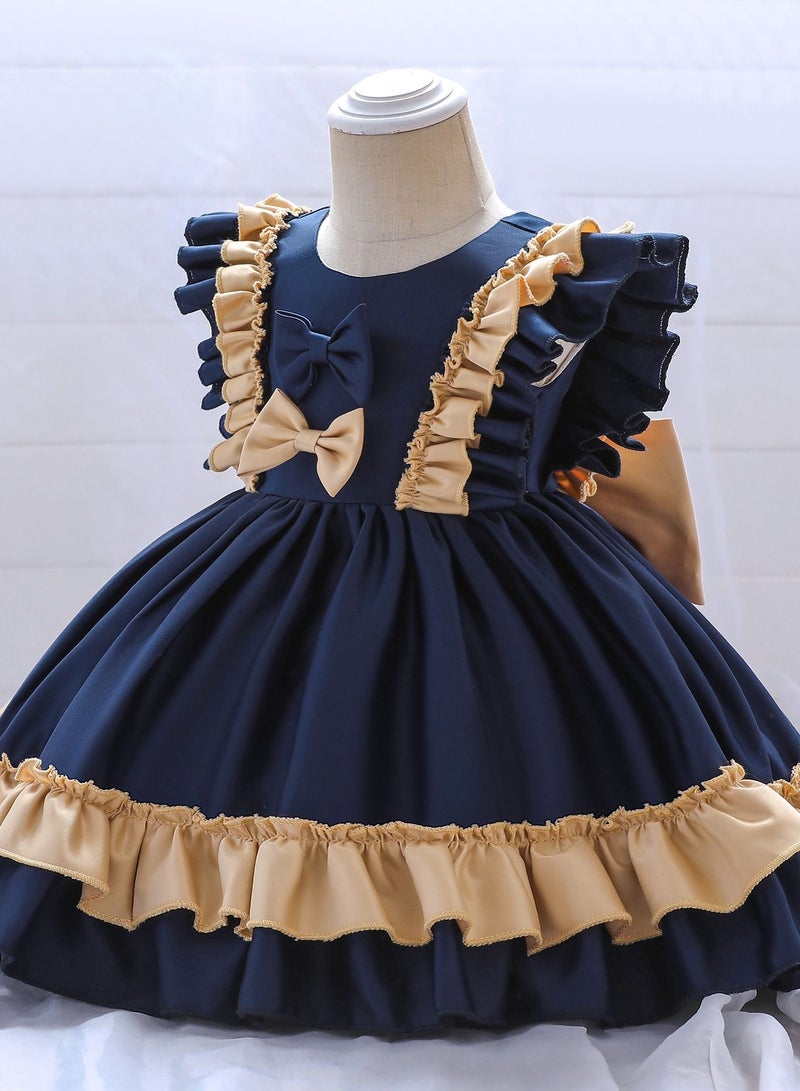 Princess Flower Cap Sleeve Maxi Dress