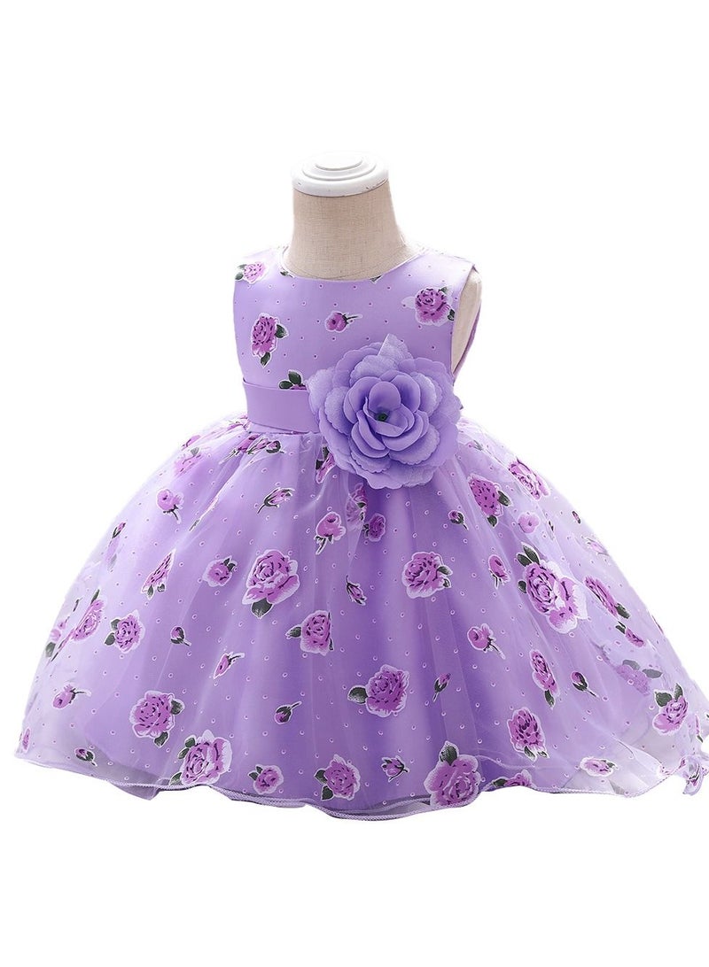 Floral Princess Dress Purple