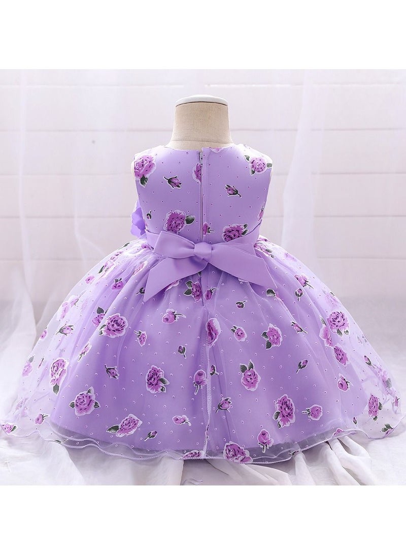 Floral Princess Dress Purple
