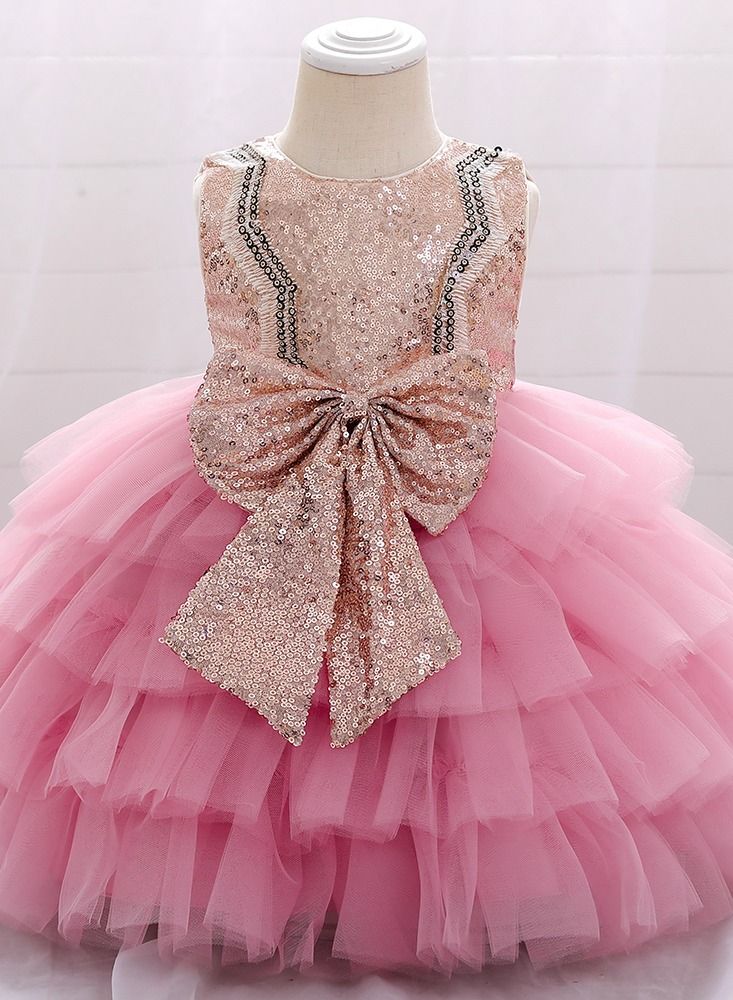 Sequins Flower Mesh Dress