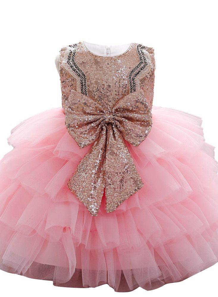 Sequins Flower Mesh Dress