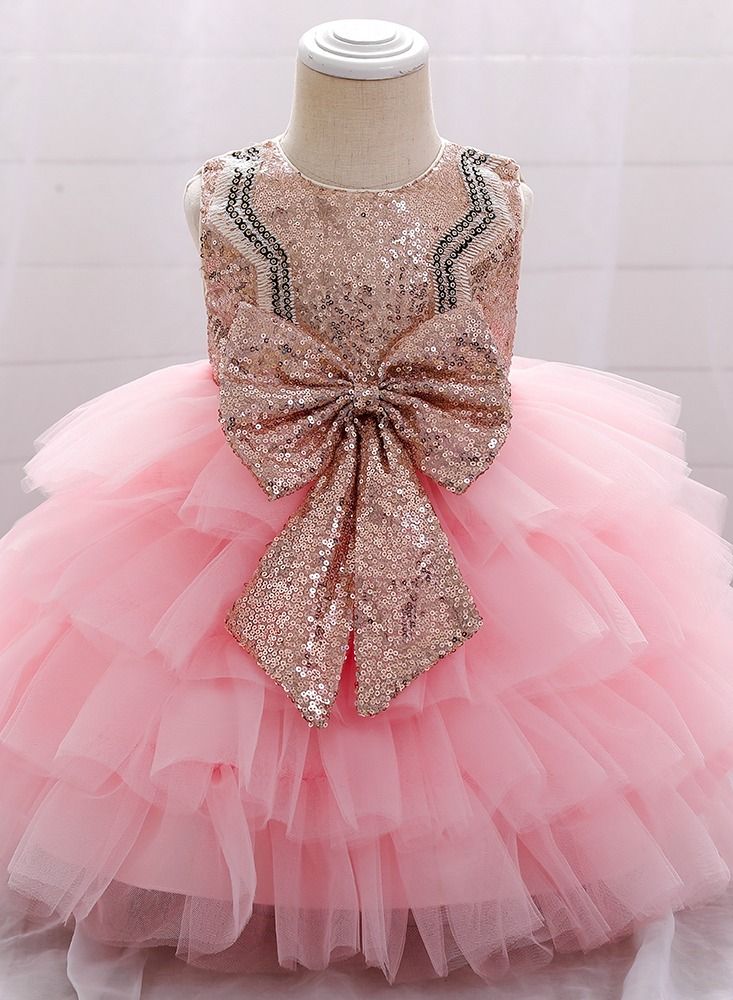 Sequins Flower Mesh Dress