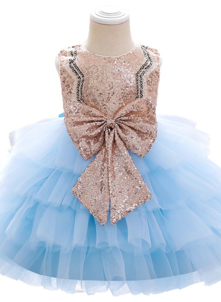 Sequins Flower Mesh Dress