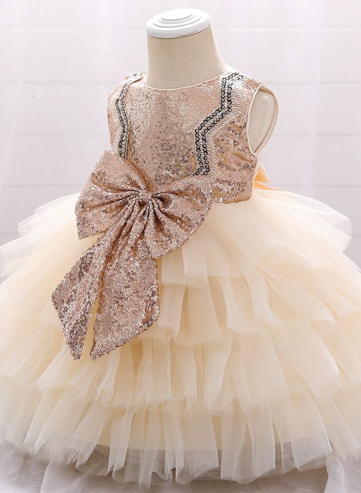 Sequins Flower Mesh Dress