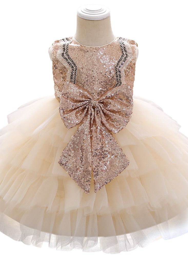 Sequins Flower Mesh Dress