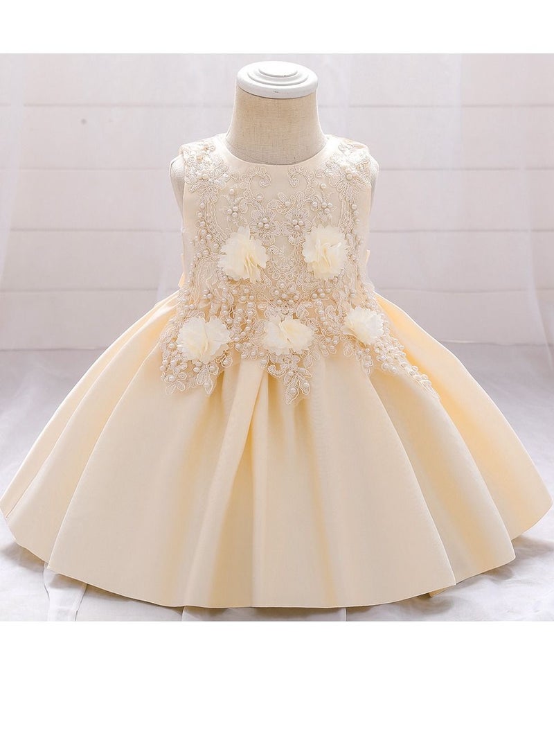 Fashionable Cute Girls Dresses Gold