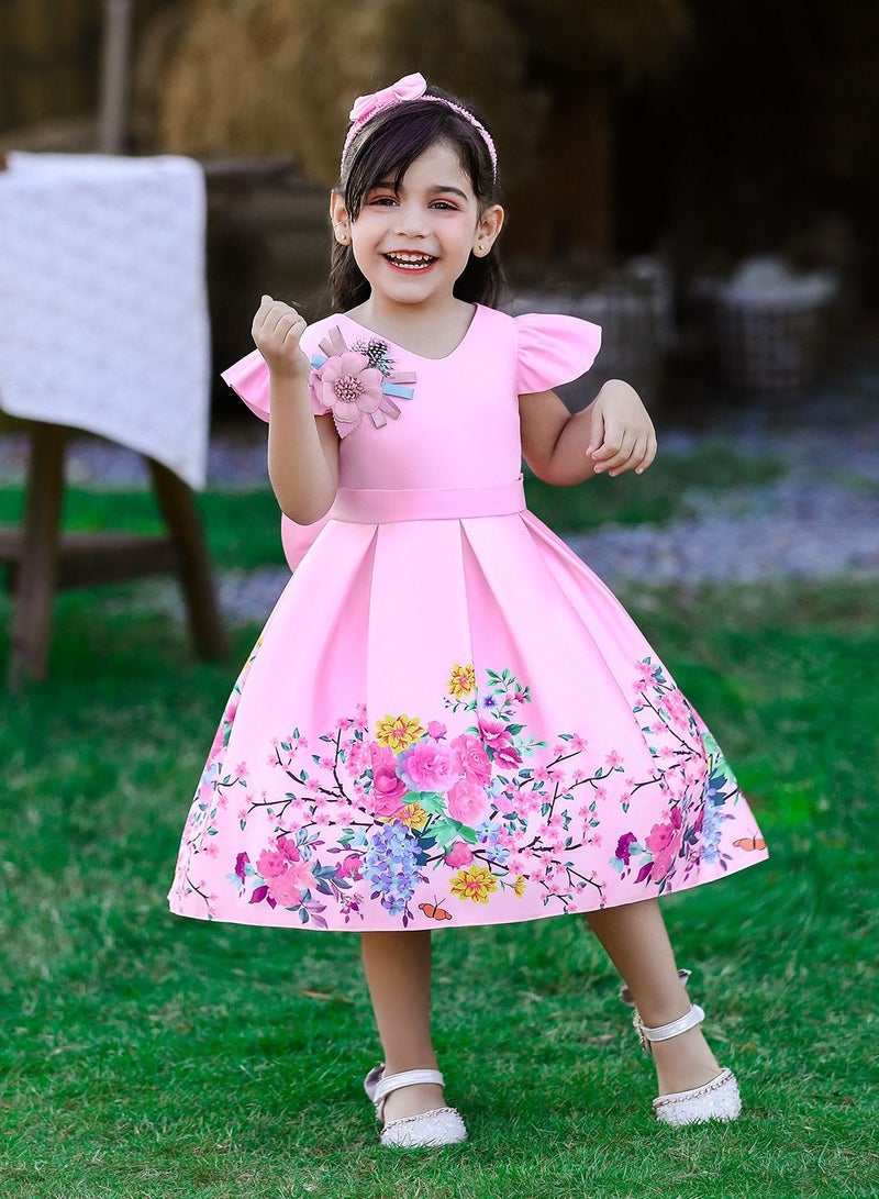 Fashionable Cute Girls Dresses Pink
