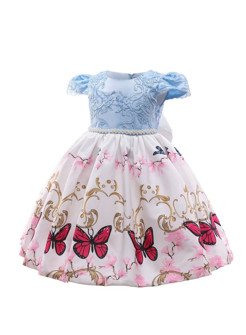 Fashionable Cute Girls Dresses Blue