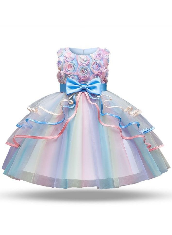 Fashionable Cute Girls Dresses Multicolour