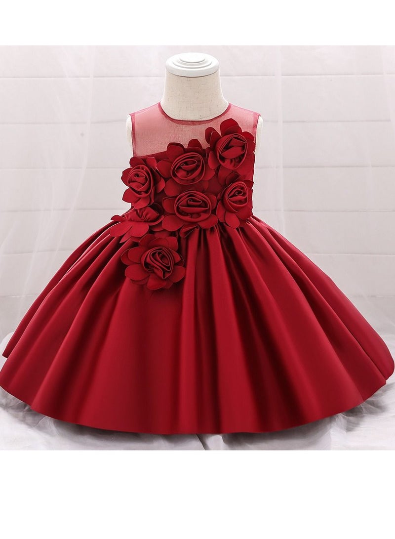 Fashionable Cute Girls Dresses Red