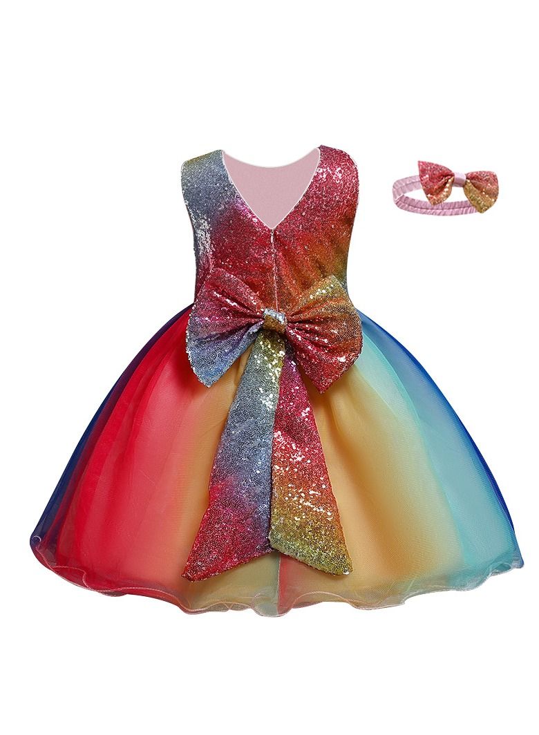 Fashionable Cute Girls Dresses Multicolour
