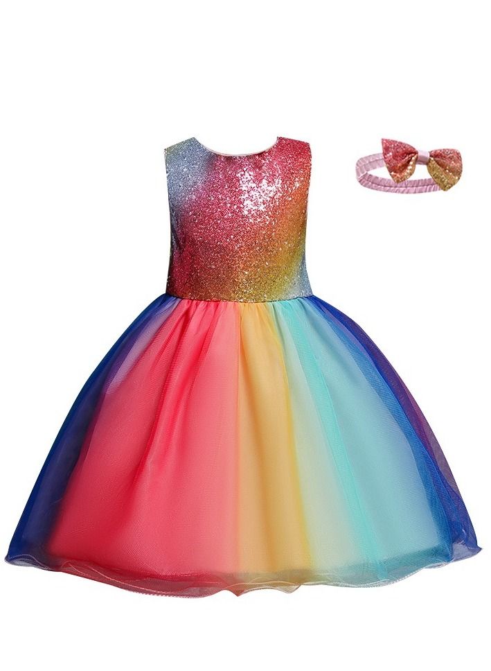Fashionable Cute Girls Dresses Multicolour