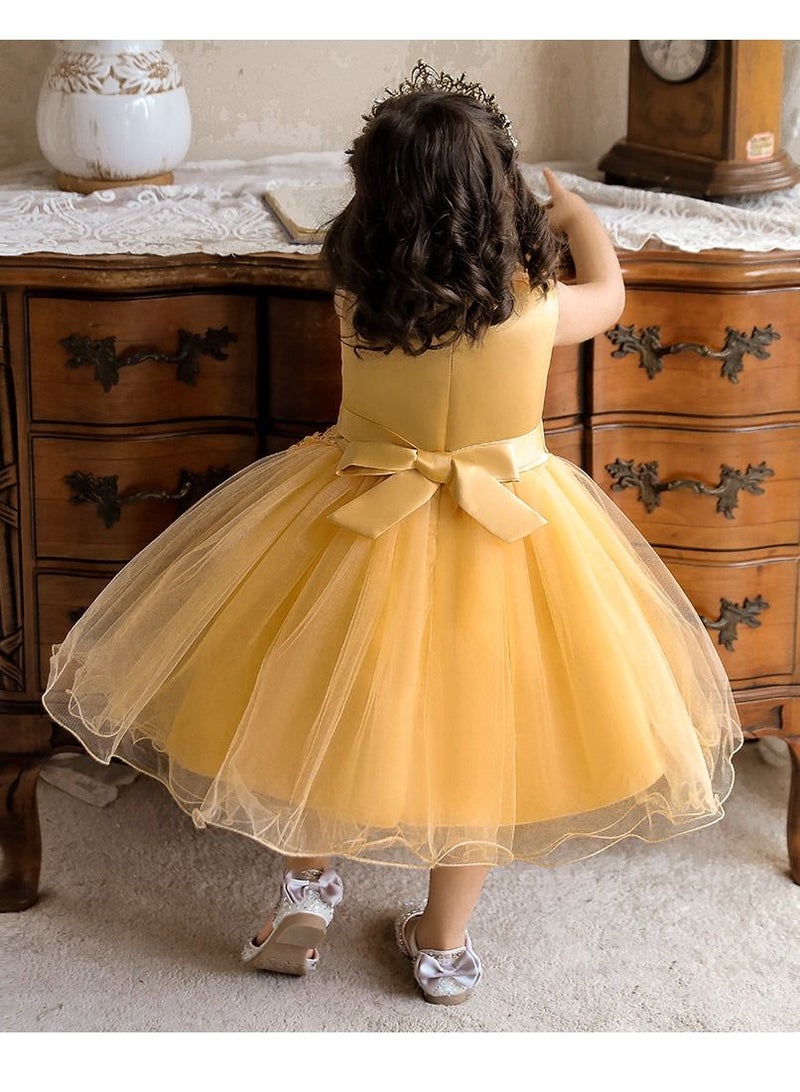 Fashionable Cute Girls Dresses Yellow
