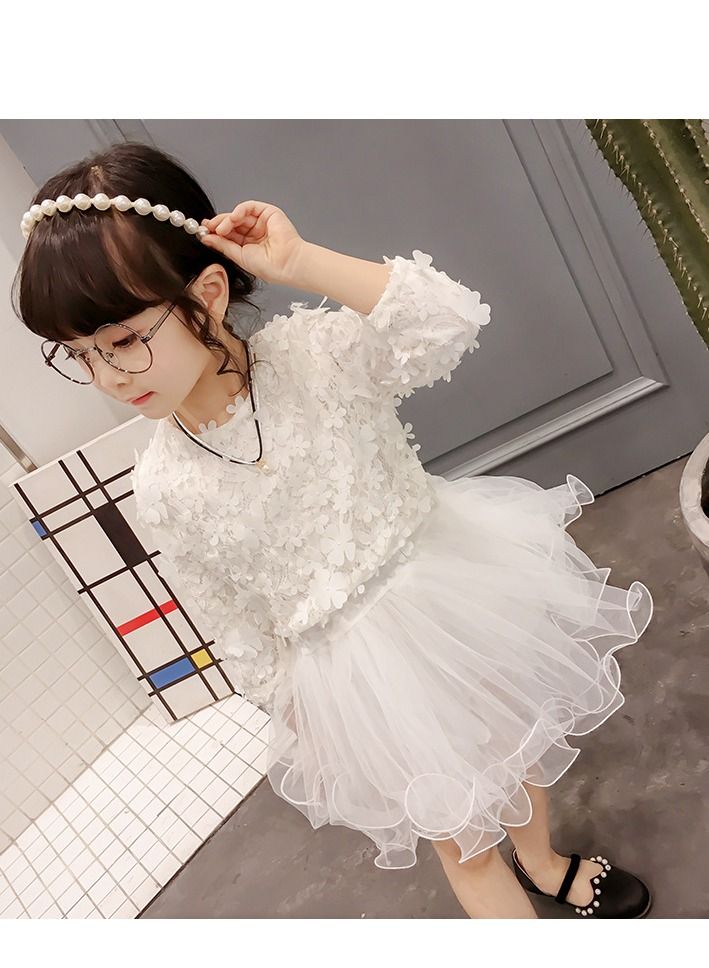 Fashionable Cute Girls Dresses White