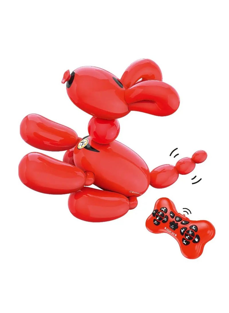 Fitto Remote Control Dog Ballon Dog Shape Smart Robot Dog, Programable, Stunts, Dances, and Responds To Clapping, Red