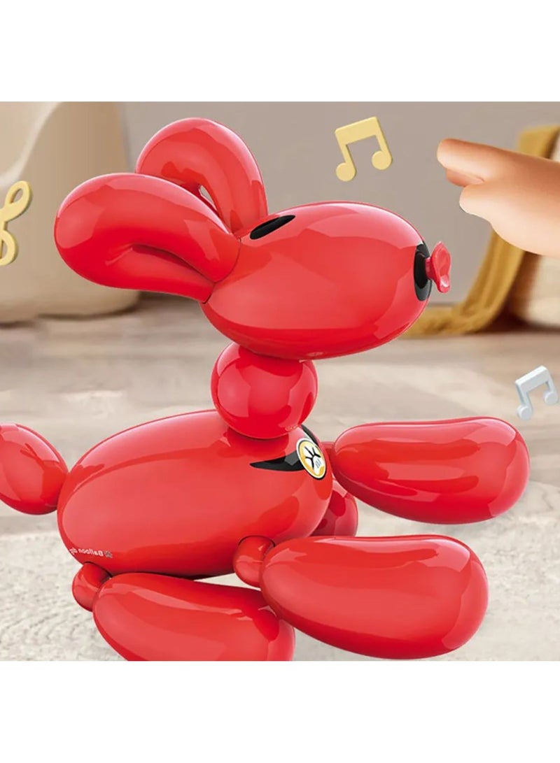 Fitto Remote Control Dog Ballon Dog Shape Smart Robot Dog, Programable, Stunts, Dances, and Responds To Clapping, Red