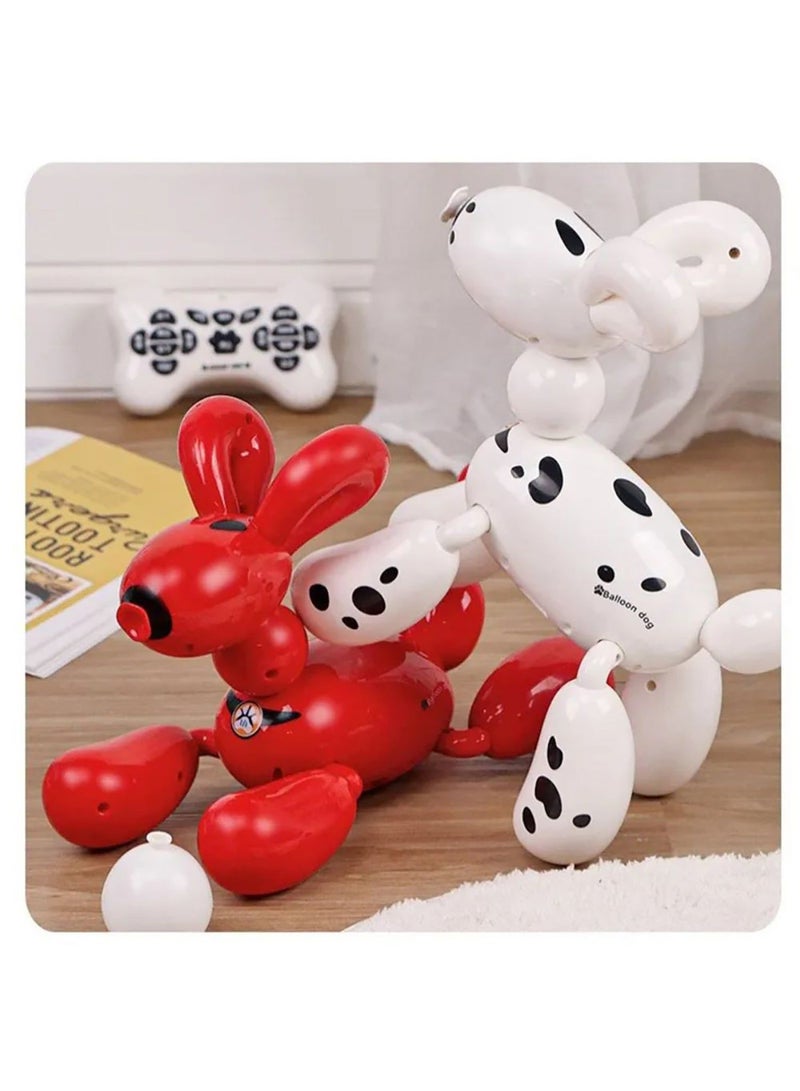 Fitto Remote Control Dog Ballon Dog Shape Smart Robot Dog, Programable, Stunts, Dances, and Responds To Clapping, Red